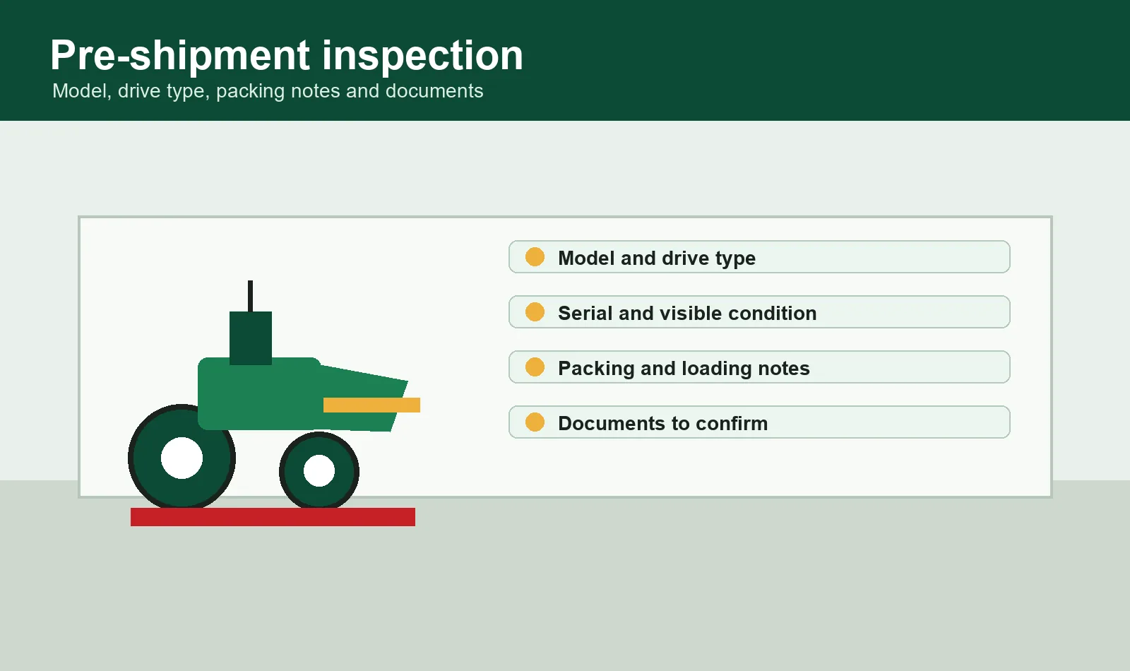 MF 385 4WD Tractor inquiry and inspection checklist